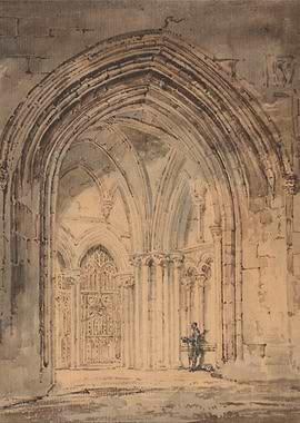 Gothic Archway with Figure
