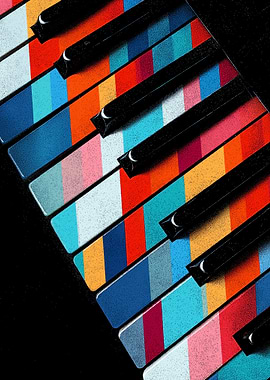 Colorful Piano Keys Abstract