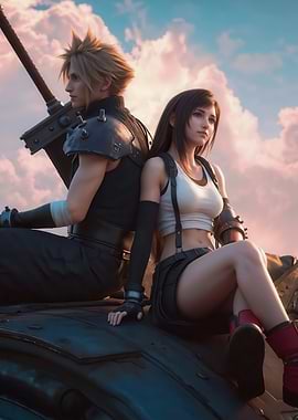Cloud and Tifa Back to Back