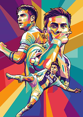 Football stars in Pop Art style