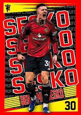 Benjamin Sesko Red Rising Striker Football Artwork