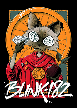 Blink-182 Cat with Diamond and Bomb