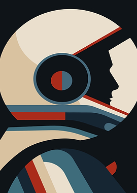 Astronaut Profile in Retro Style