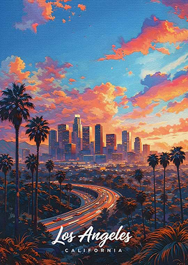 Los Angeles Skyline at Sunset