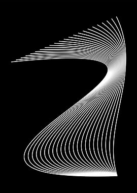 Abstract White Lines on Black Background
