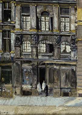 Impressionist Painting of a Building Facade