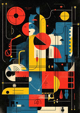 Abstract Jazz Music Illustration