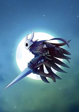 Knight with Sword Under Moon