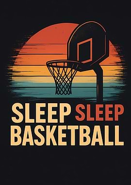 Sleep Sleep Basketball Retro Sunset