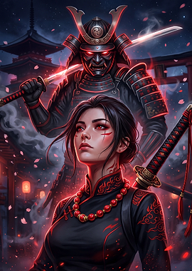 Samurai Warrior and Woman