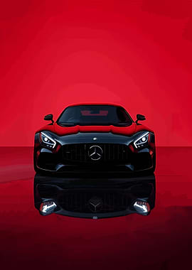 Black Mercedes-AMG GT Front View