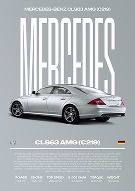 Mercedes-Benz CLS63 AMG (C219) Car Poster