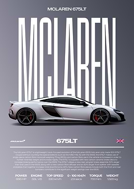 McLaren 675LT Car Poster