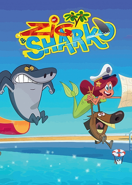 Zig & Sharko cartoon characters on a cruise