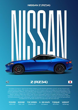 Nissan Z RZ34 Car Poster