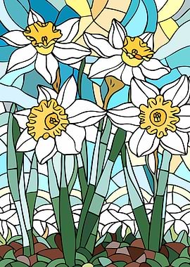 Stained Glass Daffodils