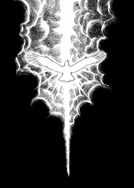 White bird in bright light