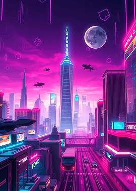 Cyberpunk Cityscape at Night