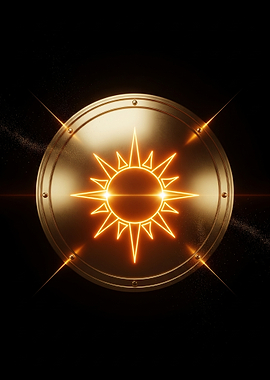Golden Sun Shield Emblem
