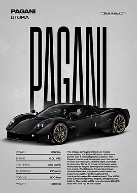 Pagani Utopia Supercar Poster