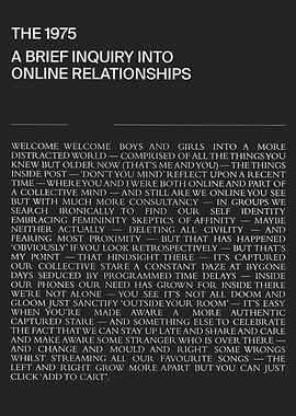 The 1975 Online Relationships Text Art
