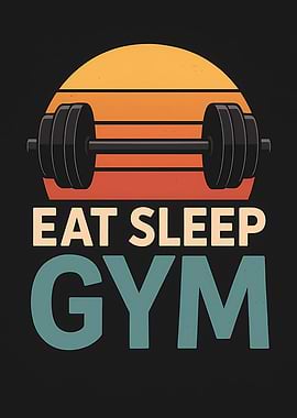 Eat Sleep Gym Retro Sunset