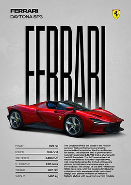 Ferrari Daytona SP3 Car Poster