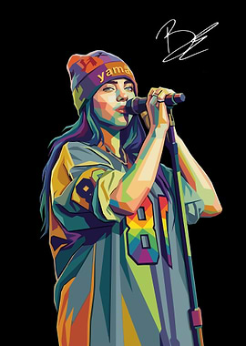 Billie Eilish Pop Art Portrait