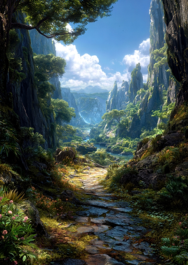 Enchanted Forest Path and Valley