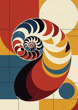 Nautilus Shell Geometric Abstract