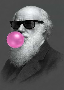 Charles Darwin with Sunglasses and Bubblegum