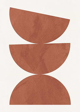 Abstract Terracotta Geometric Shapes