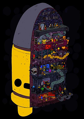 Cross-section of a Dungeon Inside a Bullet