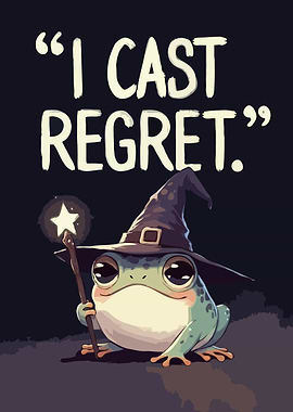 Frog Wizard Casting Regret Humor