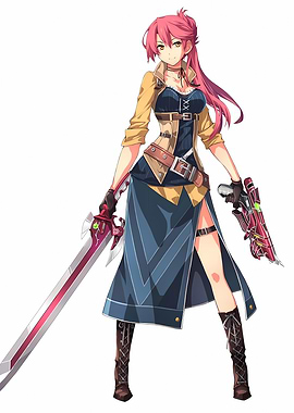 Anime Girl with Sword and Gun