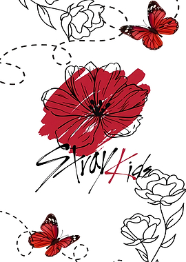 Stray Kids Floral Butterfly Design