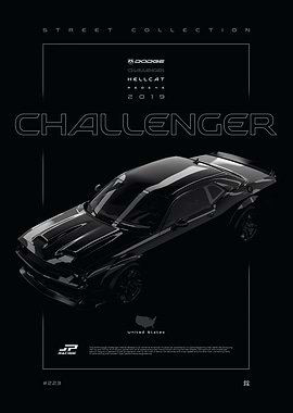 Dodge Challenger Hellcat 2019 Poster