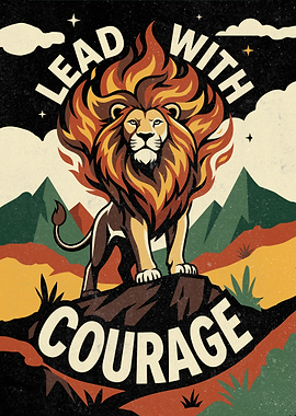 Lion Leading With Courage