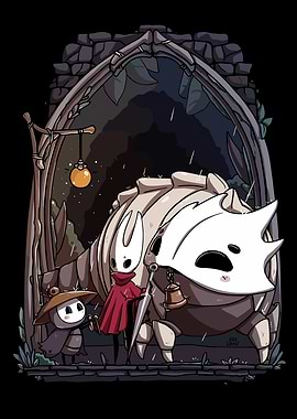 Hollow Knight Characters in the Rain