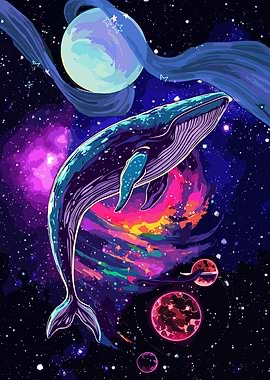 Cosmic Whale in Nebula