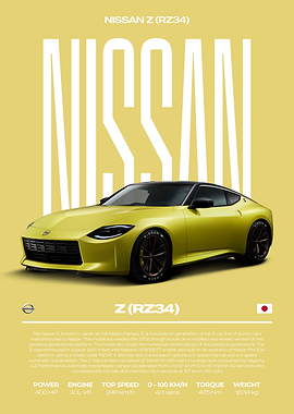 Nissan Z RZ34 Car Poster