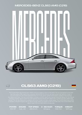 Mercedes-Benz CLS63 AMG (C219) Car Poster