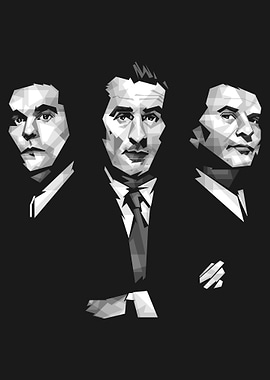 Three Men in Geometric Style