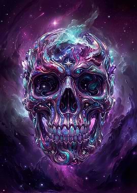 Cosmic Skull Nebula Art