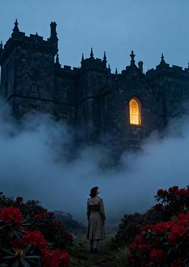 Rebecca - Woman in Foggy Landscape with Castle