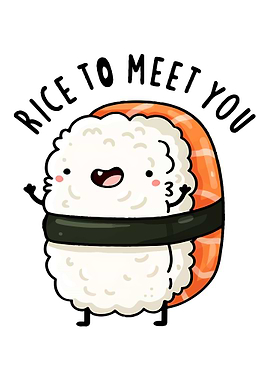 Cute Sushi Character Saying Hello