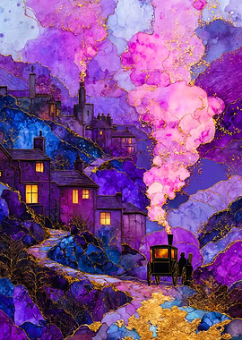 Purple Village Steam Carriage Gold