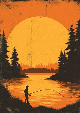 Fisherman at Sunset