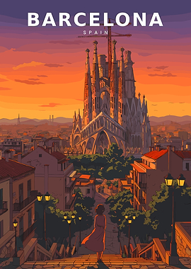 Barcelona Sagrada Familia Sunset