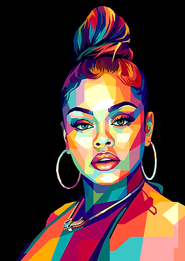 Colorful Portrait of a Latto Rapper